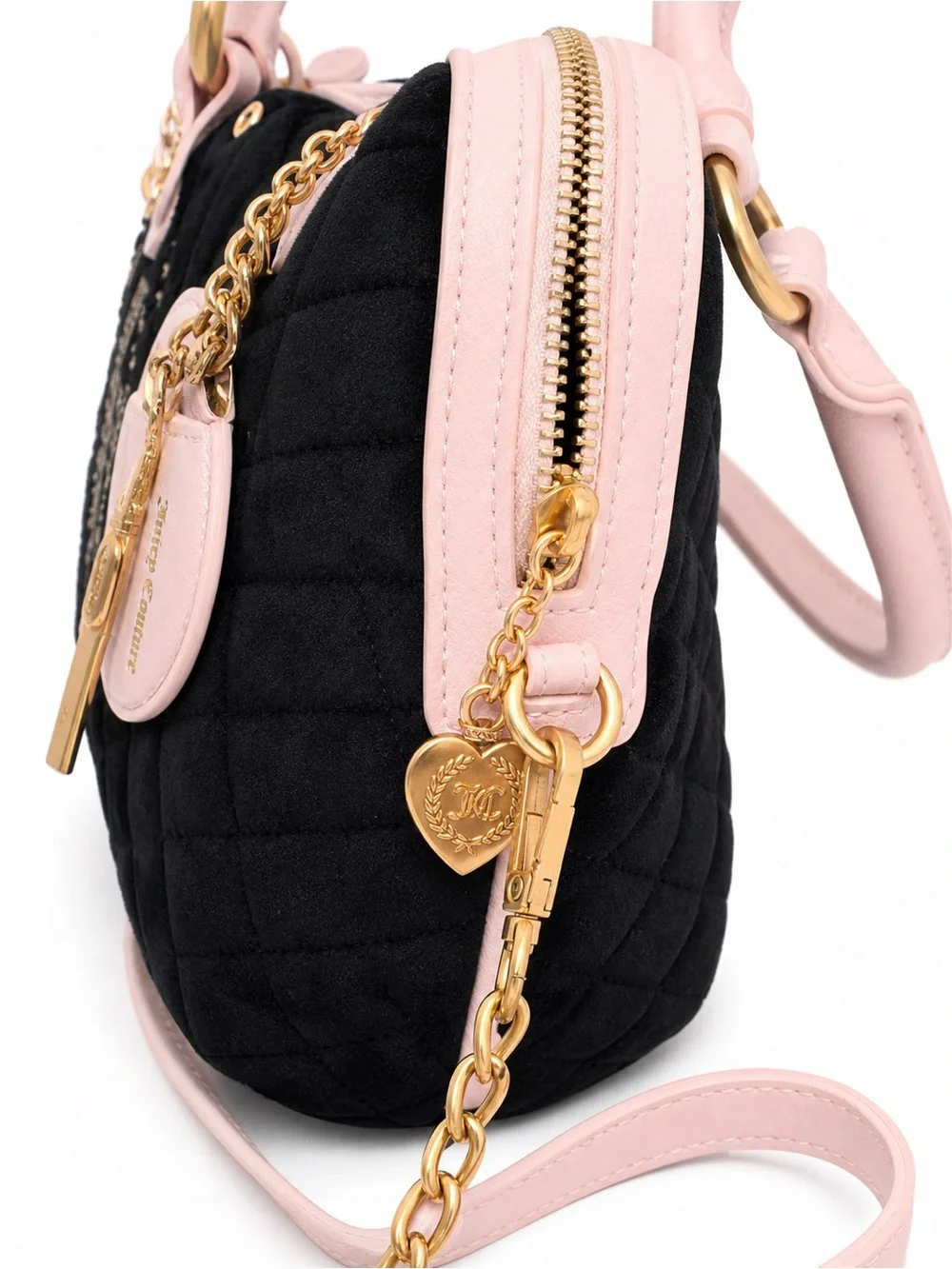 Juicy Couture Black Bowel bag with Pink Trim & Heart Charm